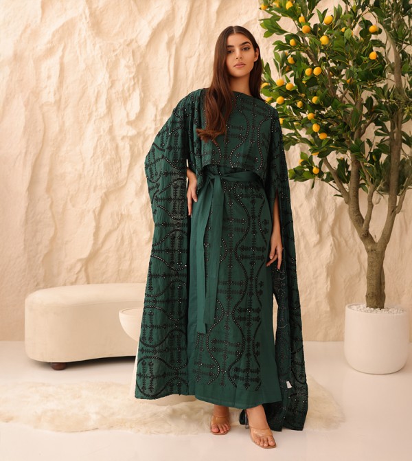 IKKXA  Arabian Clothing - Green Jalabiyas