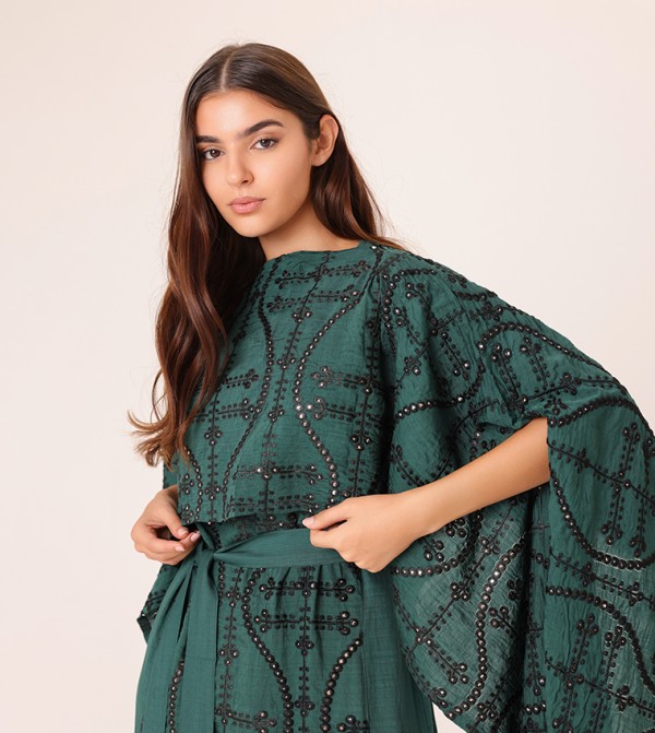 IKKXA  Arabian Clothing - Green Jalabiyas