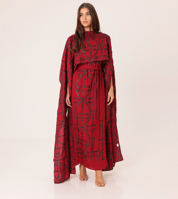 IKKXA  Arabian Clothing - Red Jalabiyas