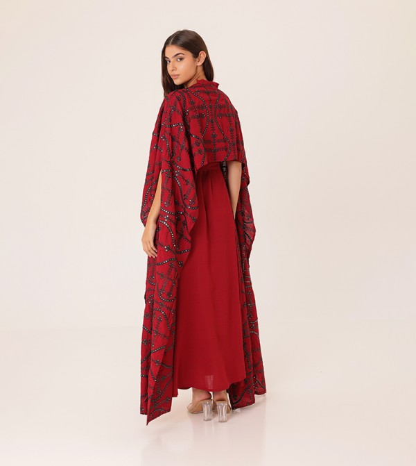 IKKXA  Arabian Clothing - Red Jalabiyas