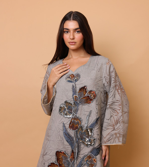 IKKXA  Jalabiya - Grey Jalabiyas