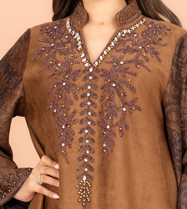 IKKXA  Arabian Clothing - Brown Jalabiyas