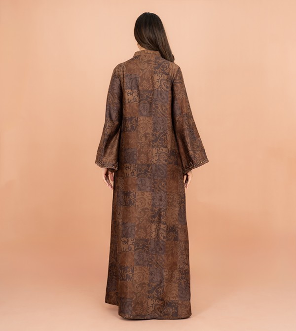 IKKXA  Arabian Clothing - Brown Jalabiyas