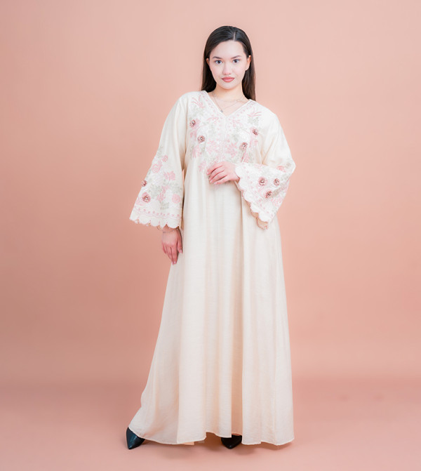 IKKXA  Arabian Clothing - Beige Jalabiyas