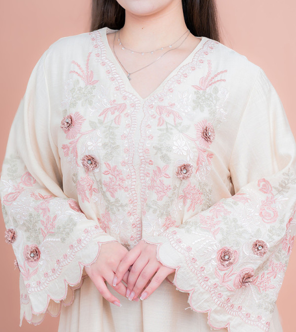 IKKXA  Arabian Clothing - Beige Jalabiyas