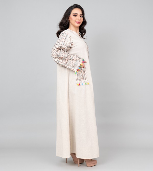 IKKXA  Arabian Clothing - Beige Jalabiyas