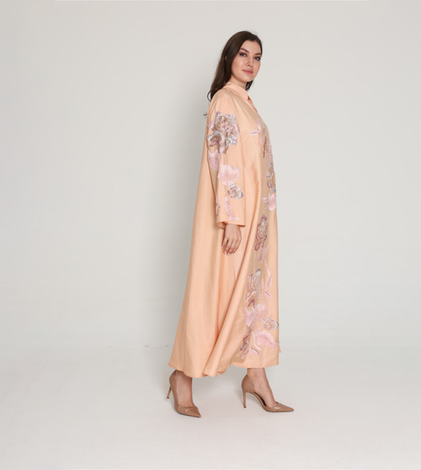 IKKXA  Arabian Clothing - Peach Jalabiyas