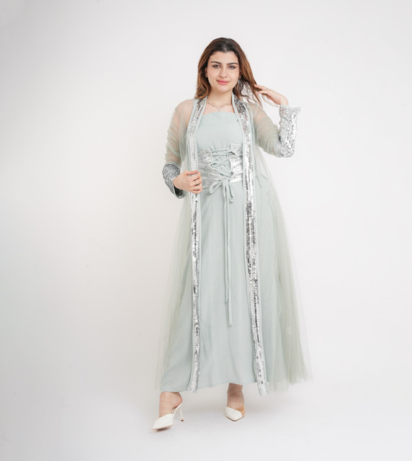 IKKXA  Arabian Clothing - Green Jalabiyas