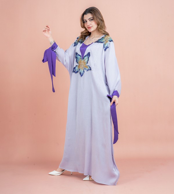IKKXA  Arabian Clothing - Purple Jalabiyas