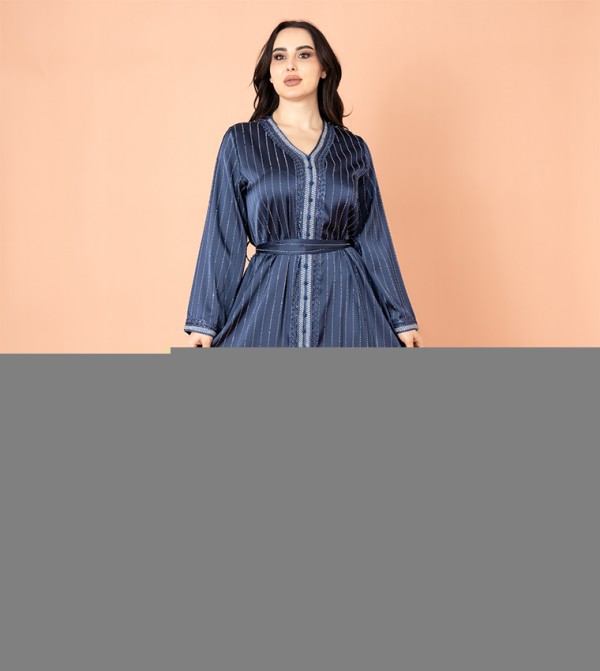 IKKXA  Arabian Clothing - Navy Jalabiyas