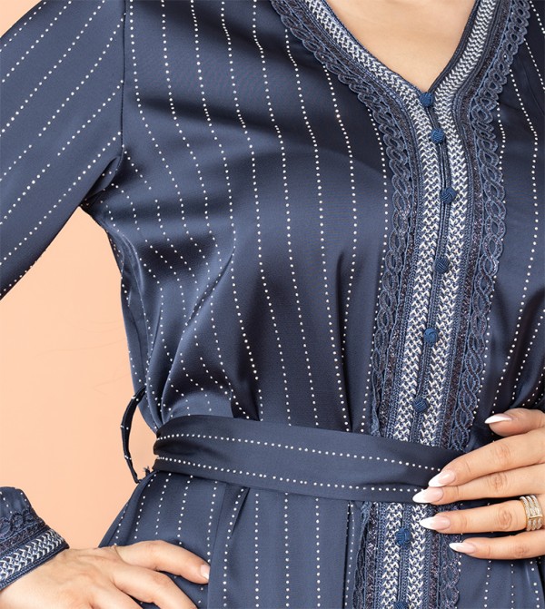 IKKXA  Arabian Clothing - Navy Jalabiyas