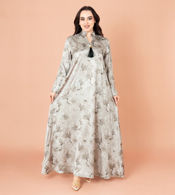 IKKXA  Arabian Clothing - Grey Jalabiyas