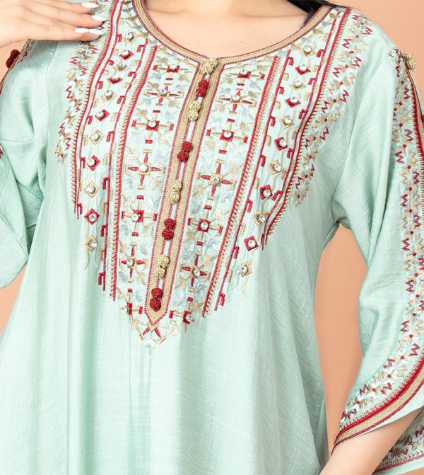 IKKXA  Arabian Clothing - Green Jalabiyas