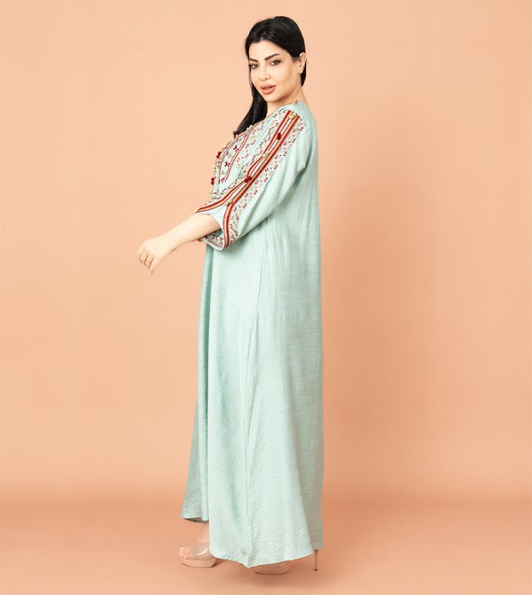 IKKXA  Arabian Clothing - Green Jalabiyas