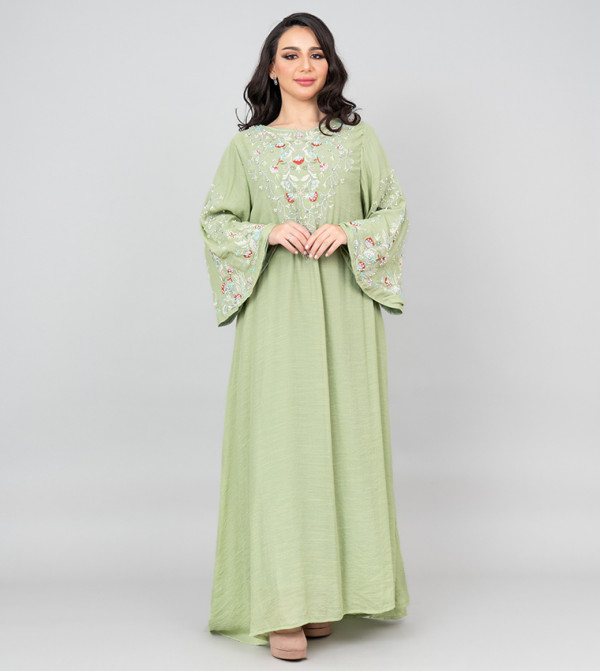 IKKXA  Arabian Clothing - Green Jalabiyas