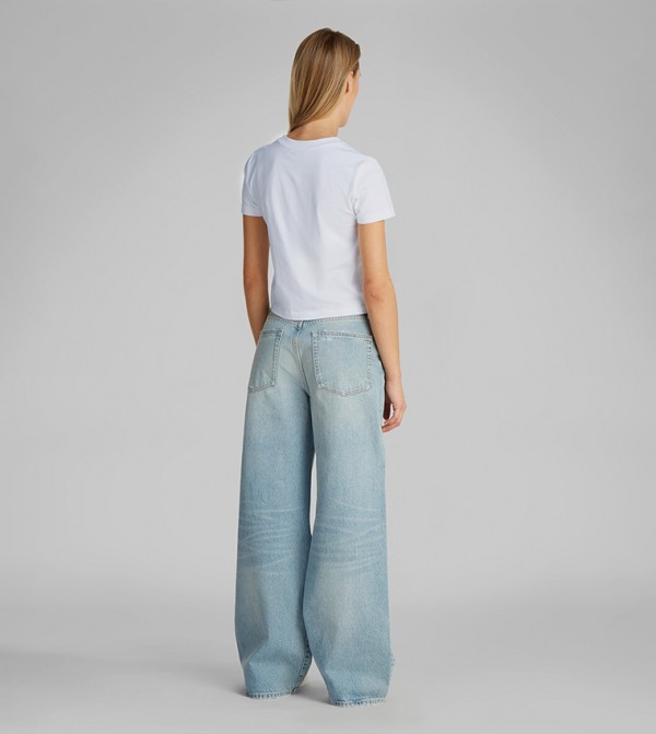 Calvin Klein Jeans  Clothing - White Short Sleeve T-Shirts
