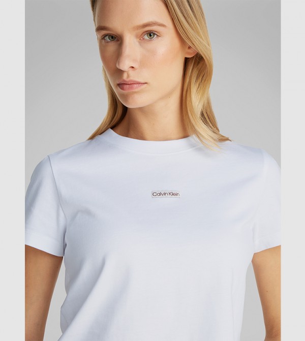 Calvin Klein Jeans  Clothing - White Short Sleeve T-Shirts