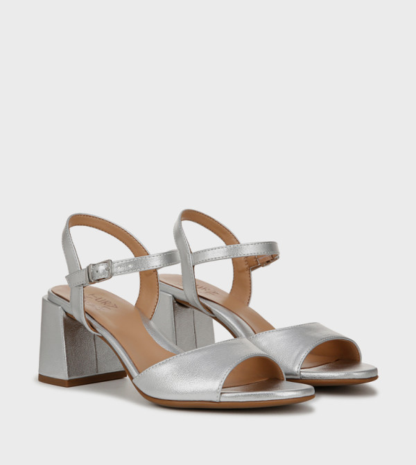 ناتشيراليزر  صنادل كعب عالي - فضي كعب