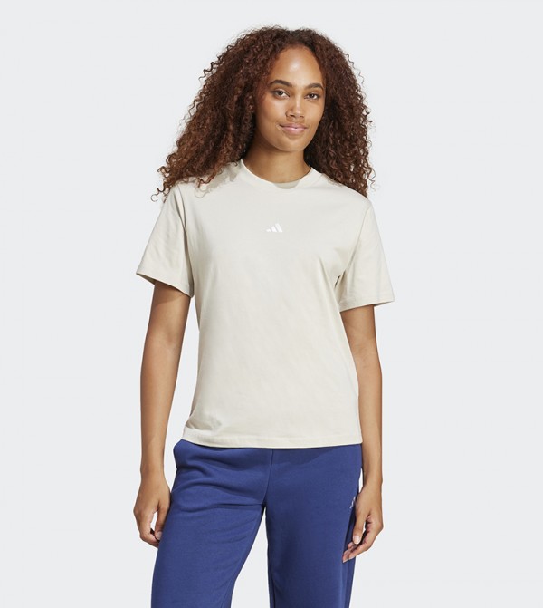 اديداس  تيشيرتات كاجوال - بيج Short Sleeve T-Shirts