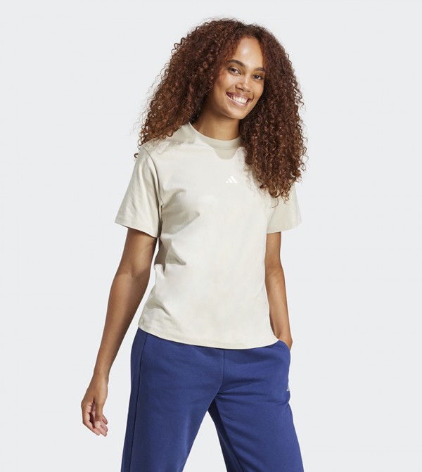 اديداس  تيشيرتات كاجوال - بيج Short Sleeve T-Shirts
