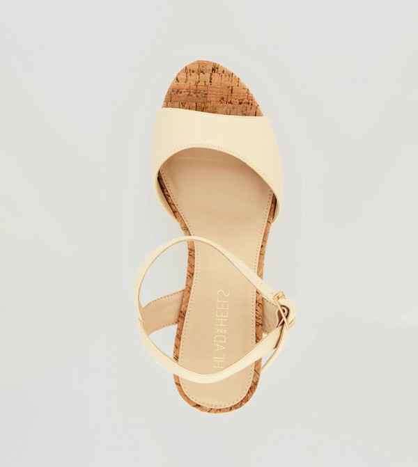 هيد أوفر هيلز  - بيج Block Heels