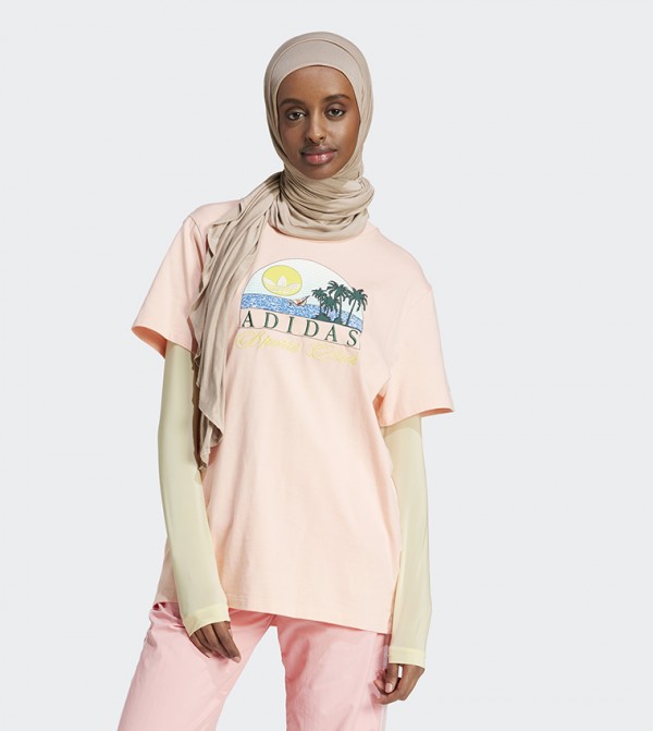 اديداس  تيشيرتات - وردي Short Sleeve T-Shirts
