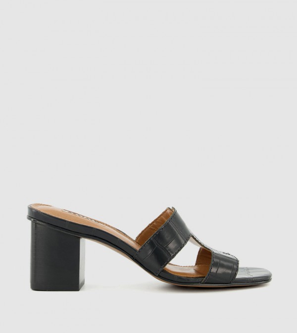 ديون لندن  صنادل - أسود Block Heels