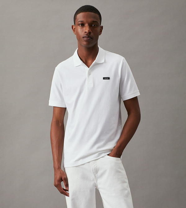 Calvin Klein  Clothing - White Polo T-shirts