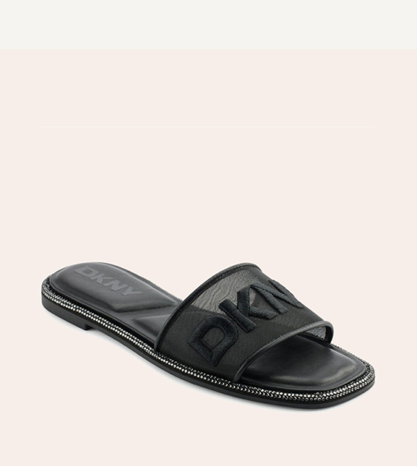 دكني دي كيه إن واي - أسود Flat Sandals