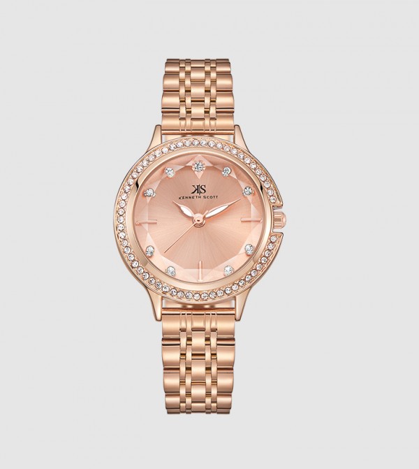 كينيث سكوت  ساعات أنالوغ  - ذهبي وردي ساعات