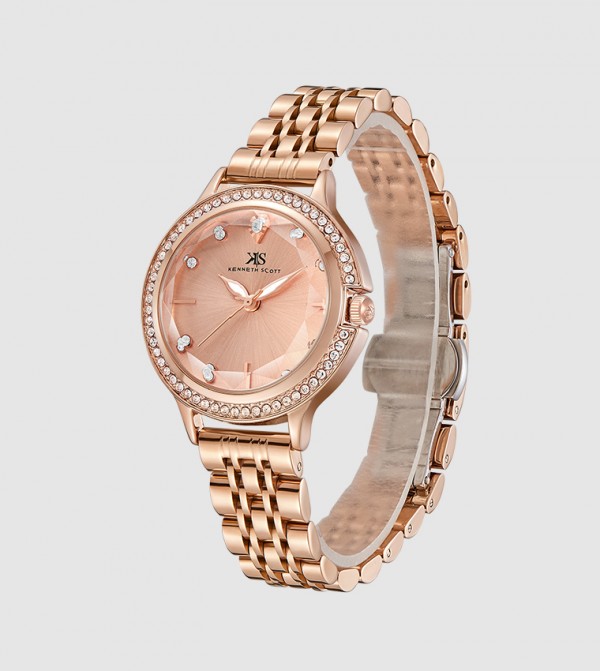 كينيث سكوت  ساعات أنالوغ  - ذهبي وردي ساعات