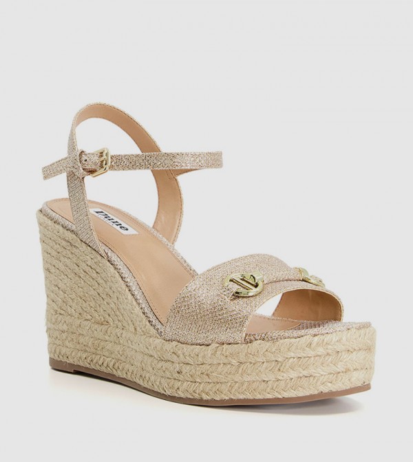 Dune London  16a29aa6-a29d-4b6d-8333-8615a4895b09 - Gold Wedge Sandals