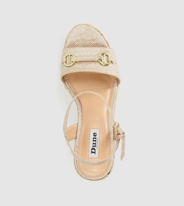 Dune London  16a29aa6-a29d-4b6d-8333-8615a4895b09 - Gold Wedge Sandals