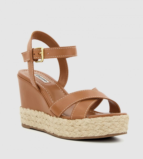 Dune London Influencers - Tan Wedge Sandals