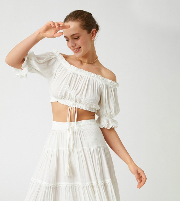Koton - Outlet Koton - Outlet - Off White Cropped Tops