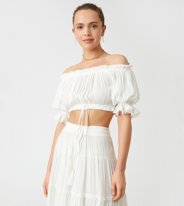 Koton - Outlet Koton - Outlet - Off White Cropped Tops