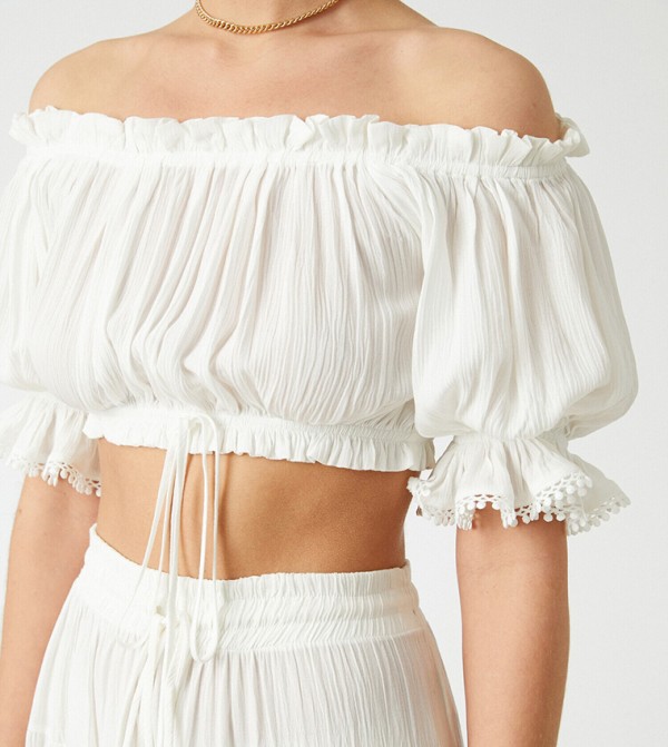 Koton - Outlet Koton - Outlet - Off White Cropped Tops