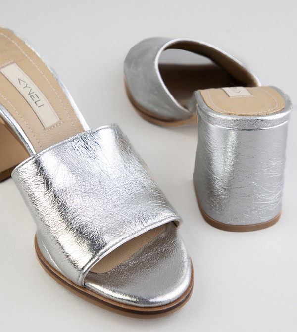 KYVELI  - Silver Block Heels