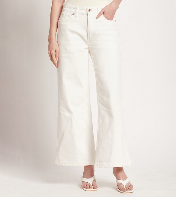 Beverly Hills Polo Club  Flared Jeans - White Flared Jeans
