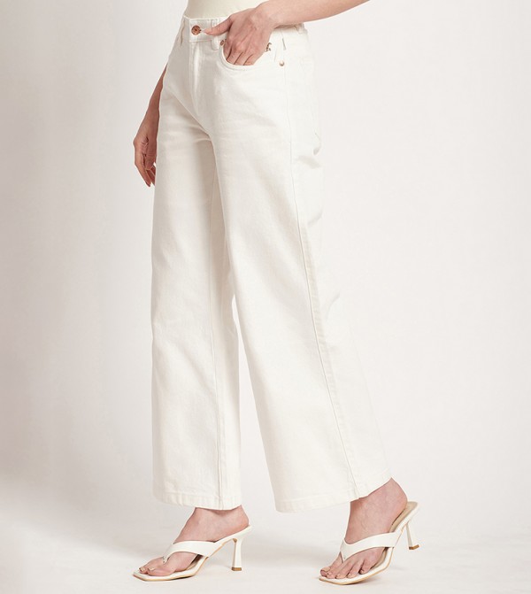 Beverly Hills Polo Club  Flared Jeans - White Flared Jeans