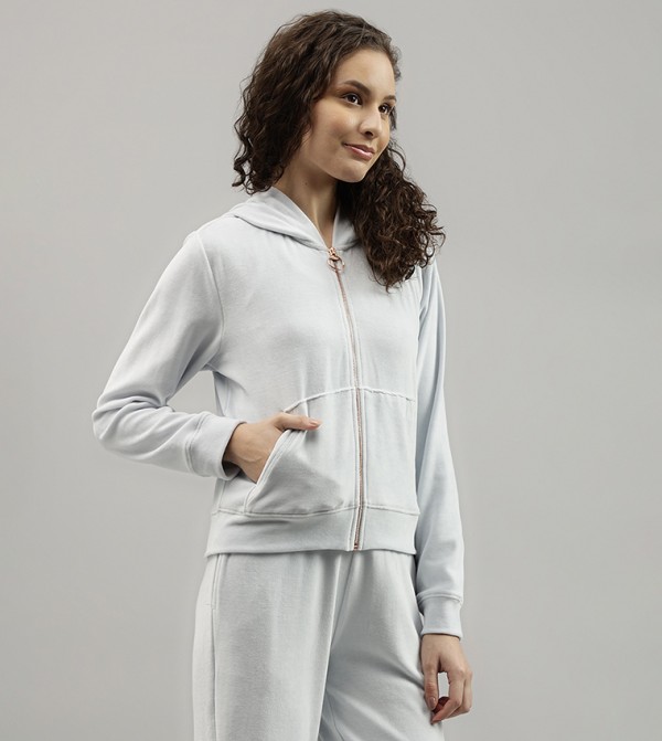 Beverly Hills Polo Club  Hoodies - Light Blue Casual Jackets