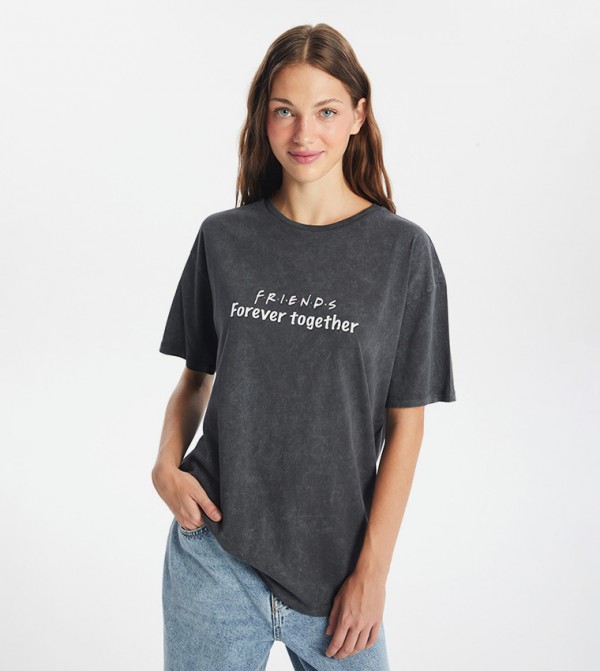 LC Waikiki  T-Shirts - Grey Casual T-Shirts
