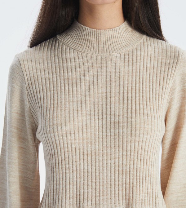 LC Waikiki  Dresses - Beige Midi Dresses