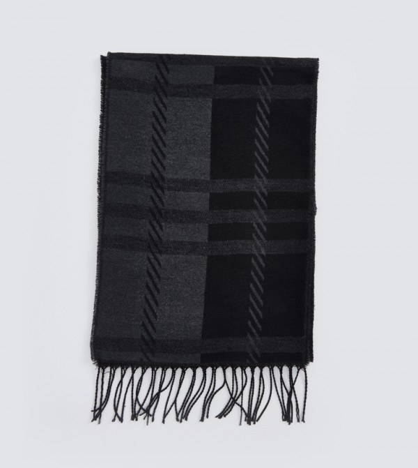 اٍل سي واي كيكي  أوشحة - رمادي غامق  Knitted Scarves