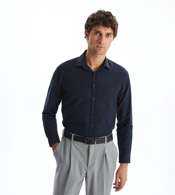 LC Waikiki Shirts - Navy Casual Shirts