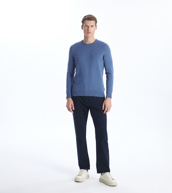 LC Waikiki  Sweaters & Cardigans - Blue Round Neck Sweaters