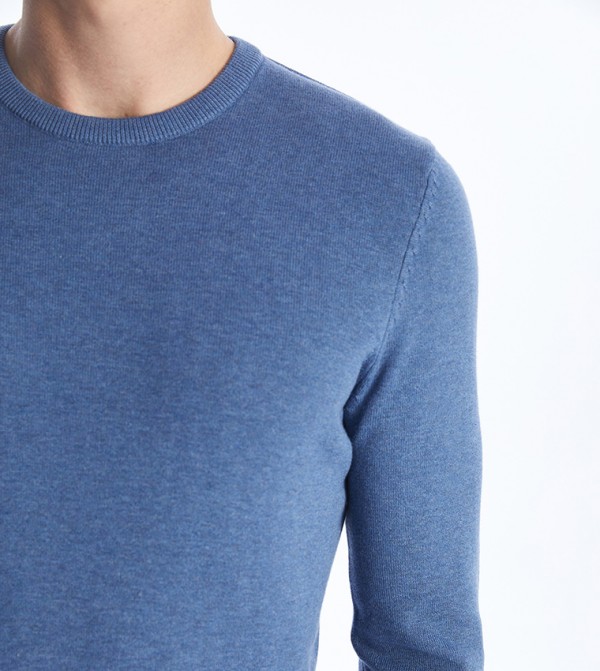 LC Waikiki  Sweaters & Cardigans - Blue Round Neck Sweaters