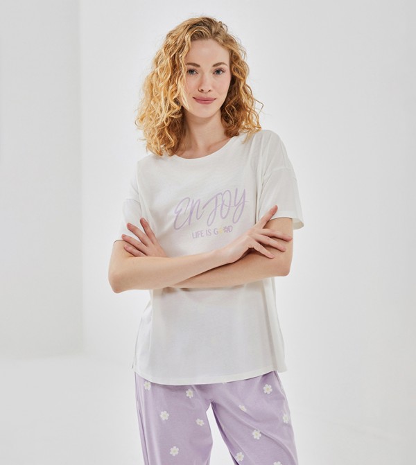 اٍل سي واي كيكي  ملابس نوم - بنفسجي  Pyjama Set
