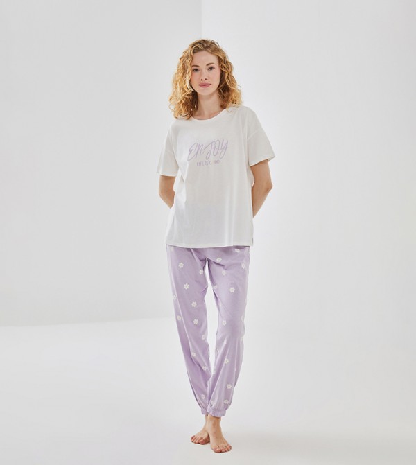اٍل سي واي كيكي  ملابس نوم - بنفسجي  Pyjama Set