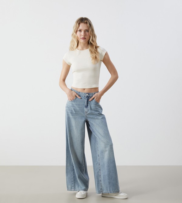 LC Waikiki LC Waikiki - Blue Wide Leg Jeans